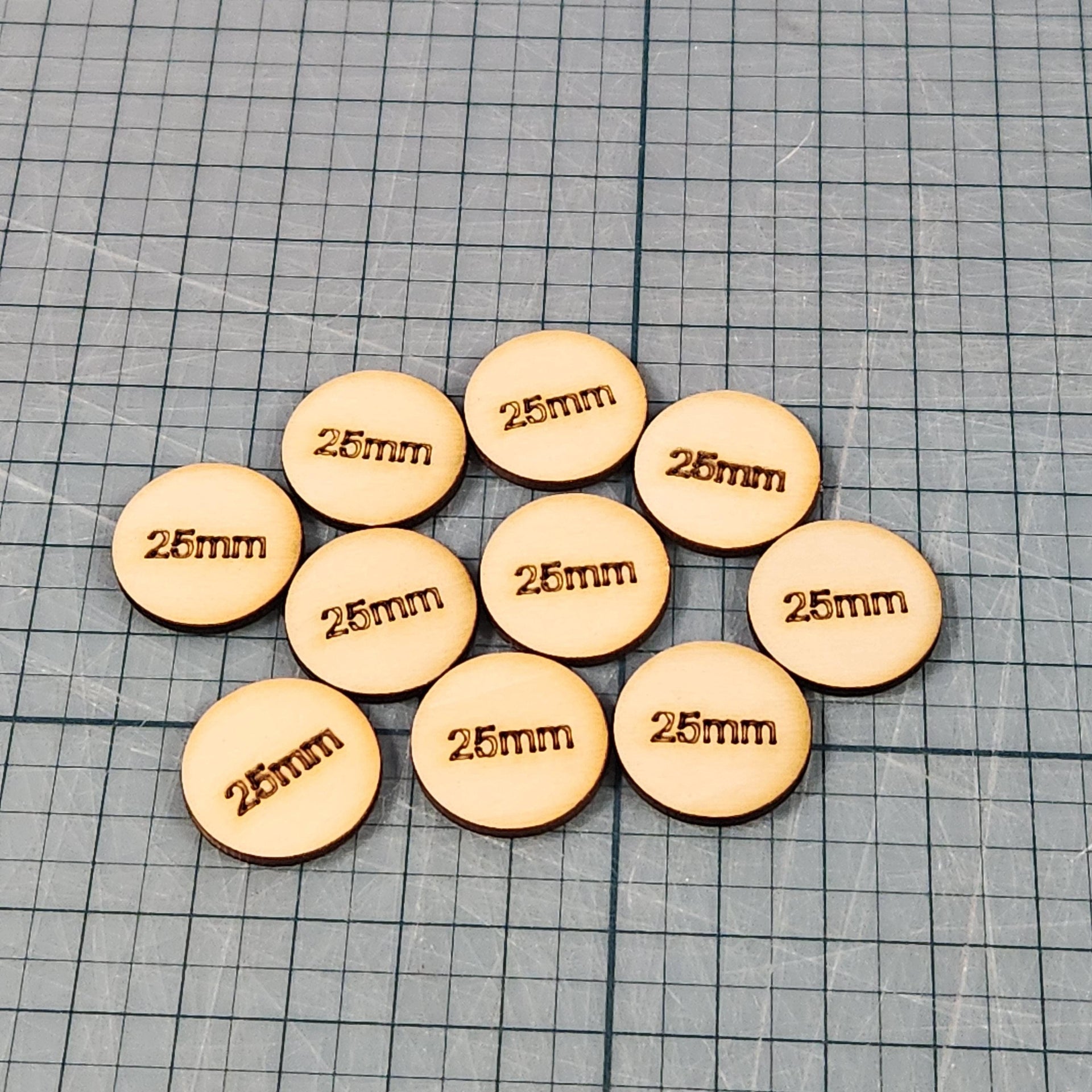 Miniature Bases - 25mm Circle, 3mm thick Plywood | 28mm and 32mm | Wargaming | DnD | Tabletop Roleplaying