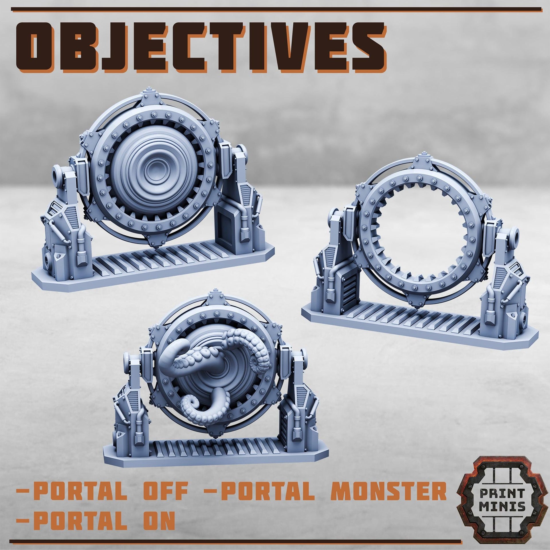 Wargaming Objective - Print Minis | Portals, Consoles, and More! | 28mm and 32mm | Wargaming | DnD | Tabletop Roleplaying