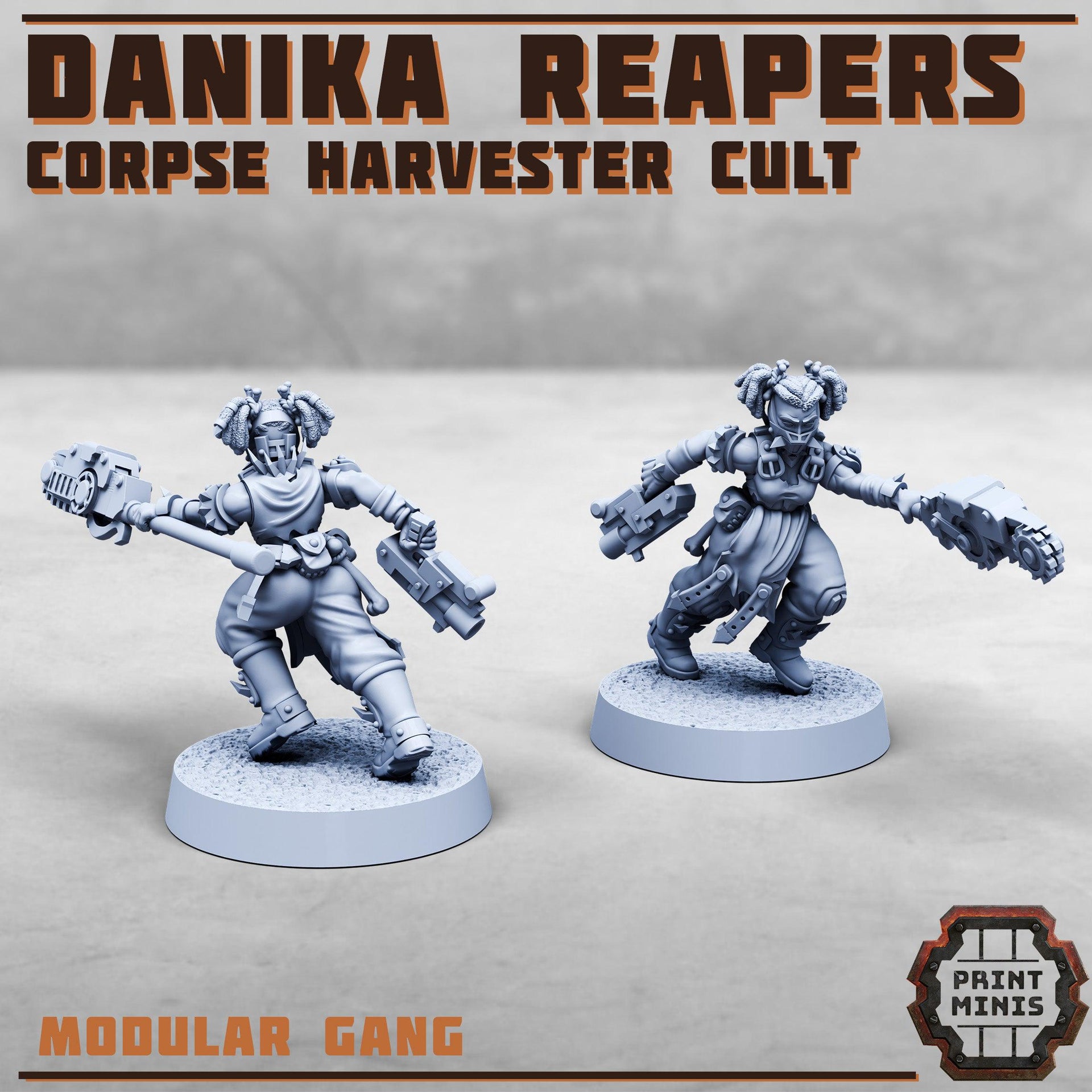 Danika Reapers Gang, Modular Corpse Harvester Cult - Print Minis | 28mm and 32mm | Wargaming | DnD | Tabletop Roleplaying