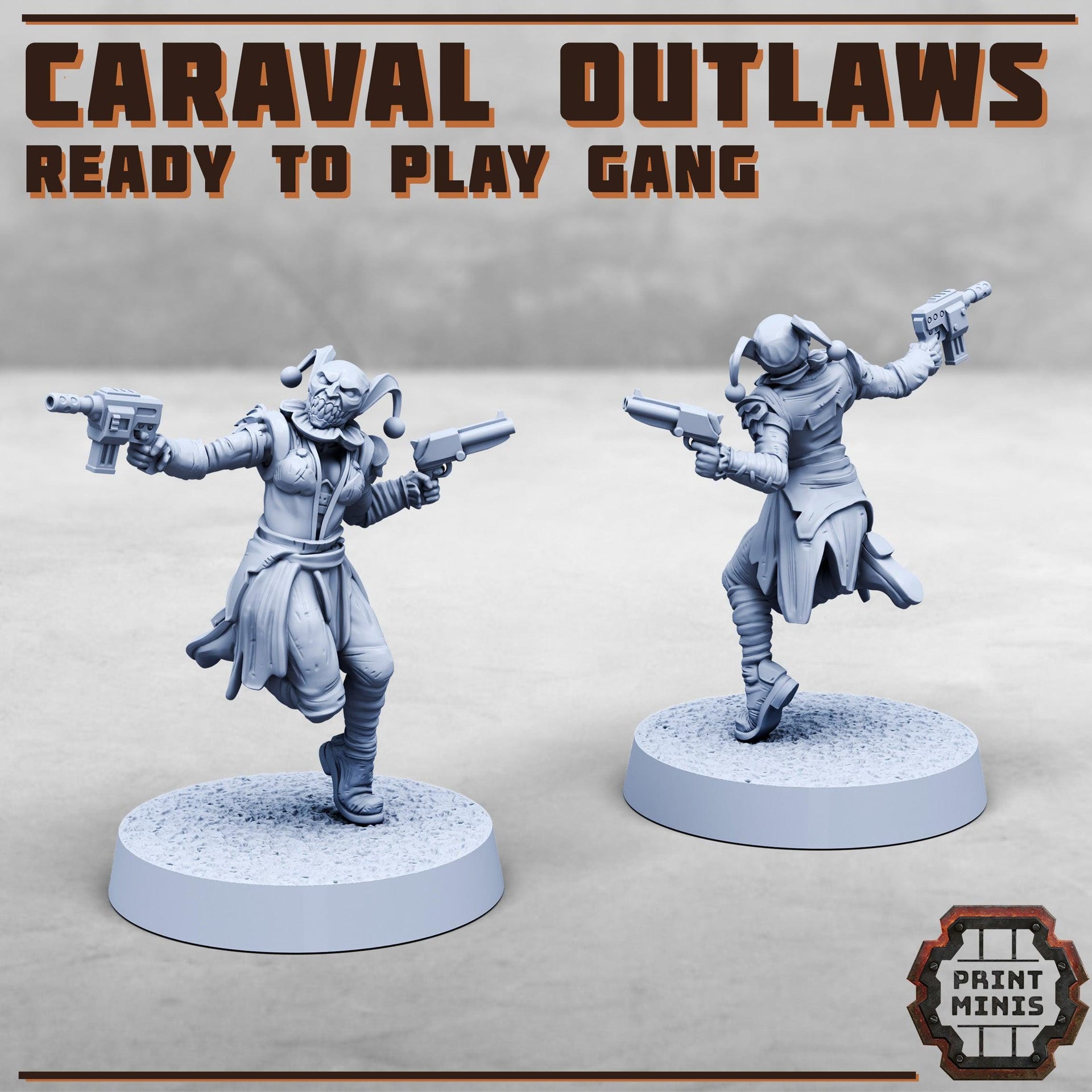 House Caraval, Modular Jester Gang- Print Minis | 28mm and 32mm | Wargaming | DnD | Tabletop Roleplaying