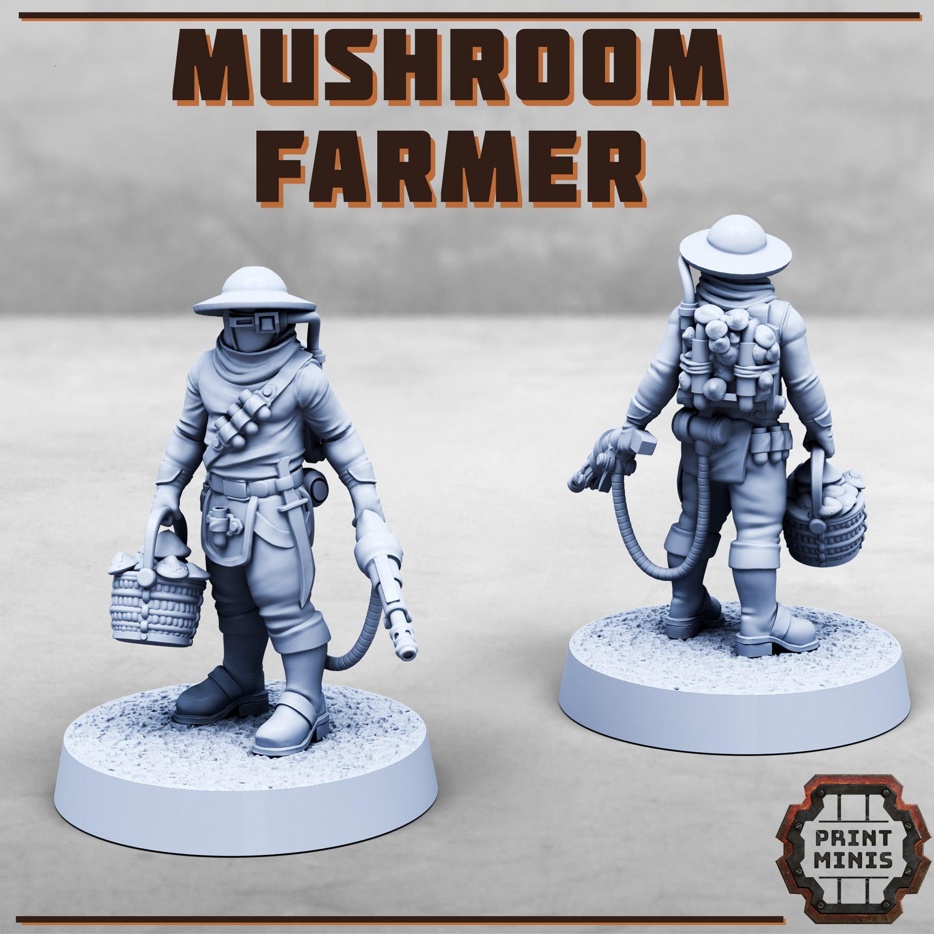Mushroom farmer - Print Minis | 28mm and 32mm | Wargaming | DnD | Tabletop Roleplaying