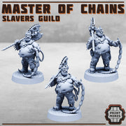 Master of Chains, Slavers Guild Jailer - Print Minis | 28mm and 32mm | Wargaming | DnD | Tabletop Roleplaying