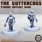 Guttercogs, Modular cyborg outcasts gang - Print Minis | 28mm and 32mm | Wargaming | DnD | Tabletop Roleplaying