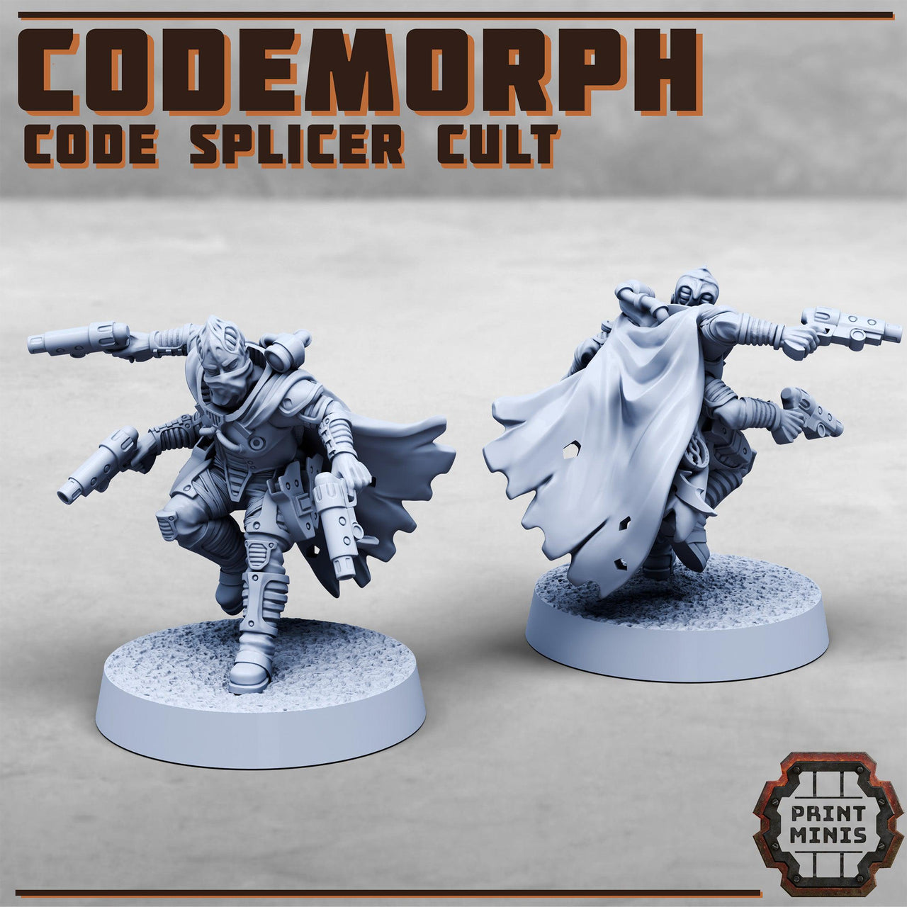 Codemorph, Code Splicer Gunslinger - Print Minis | 28mm and 32mm | Wargaming | DnD | Tabletop Roleplaying