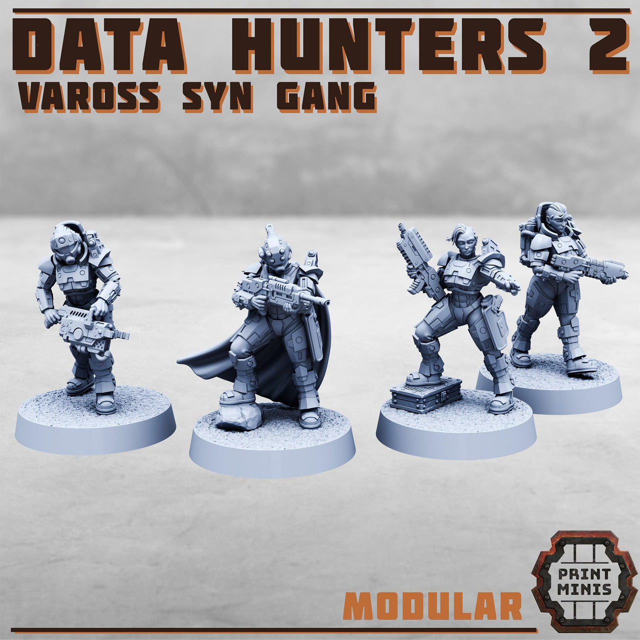 Data Hunters 2, Modular Vaross Syn Gang expansion - Print Minis | 28mm and 32mm | Wargaming | DnD | Tabletop Roleplaying