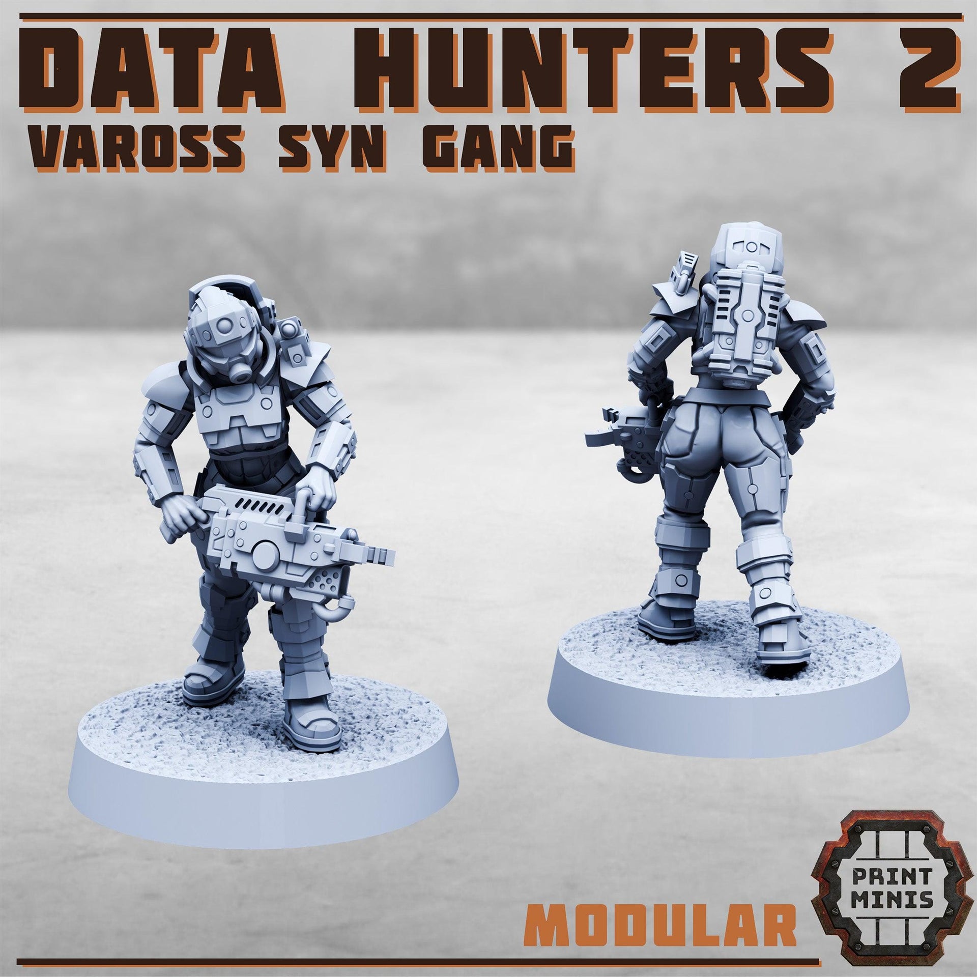 Data Hunters 2, Modular Vaross Syn Gang expansion - Print Minis | 28mm and 32mm | Wargaming | DnD | Tabletop Roleplaying