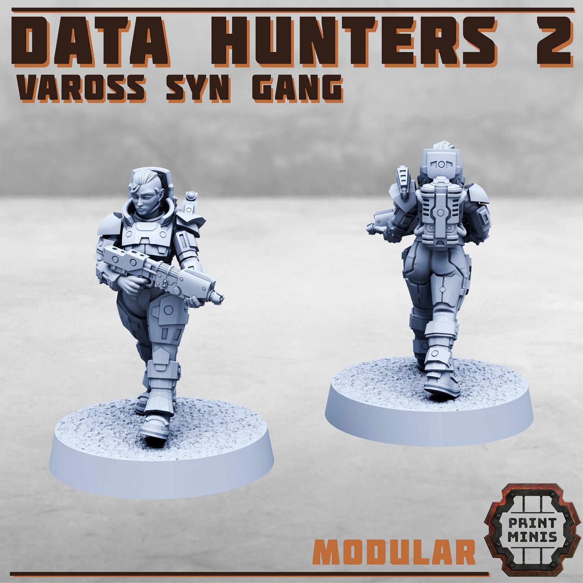 Data Hunters 2, Modular Vaross Syn Gang expansion - Print Minis | 28mm and 32mm | Wargaming | DnD | Tabletop Roleplaying