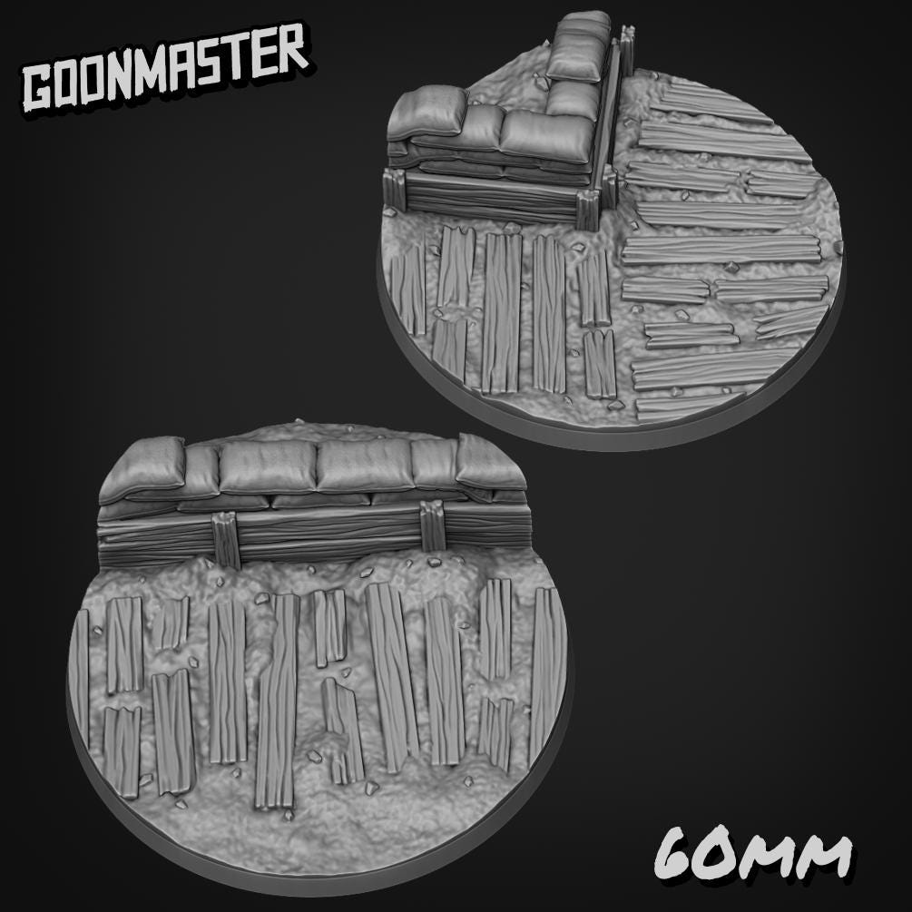 Trench Bases - Goonmaster | 28mm and 32mm | Wargaming | DnD | Tabletop Roleplaying