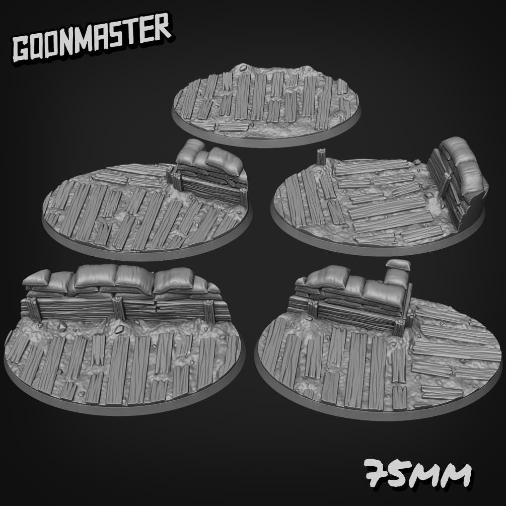 Trench Bases - Goonmaster | 28mm and 32mm | Wargaming | DnD | Tabletop Roleplaying
