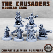 The Crusaders, Modular Gang - Print Minis | 28mm and 32mm | Wargaming | DnD | Tabletop Roleplaying