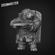 Tiny Hippo Arbalest - Goonmaster | Hippo Crossbow Soldier | 28mm and 32mm | Wargaming | DnD | Tabletop Roleplaying