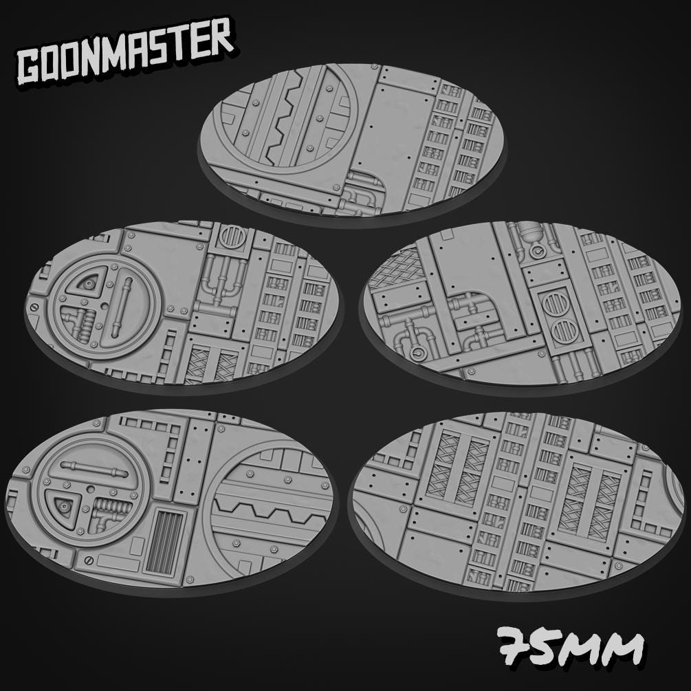 Industrial SciFi Floor Bases - Goonmaster | 28mm and 32mm | Wargaming | DnD | Tabletop Roleplaying