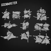 Broken Concrete Rebar Slabs - Goonmaster Basing Bits | 28mm and 32mm | Wargaming | DnD | Tabletop Roleplaying