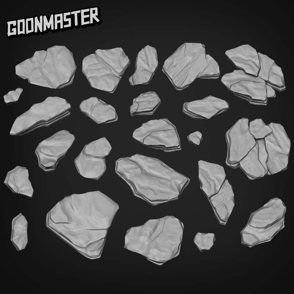 Slate Rock - Goonmaster Basing Bits | 28mm and 32mm | Wargaming | DnD | Tabletop Roleplaying