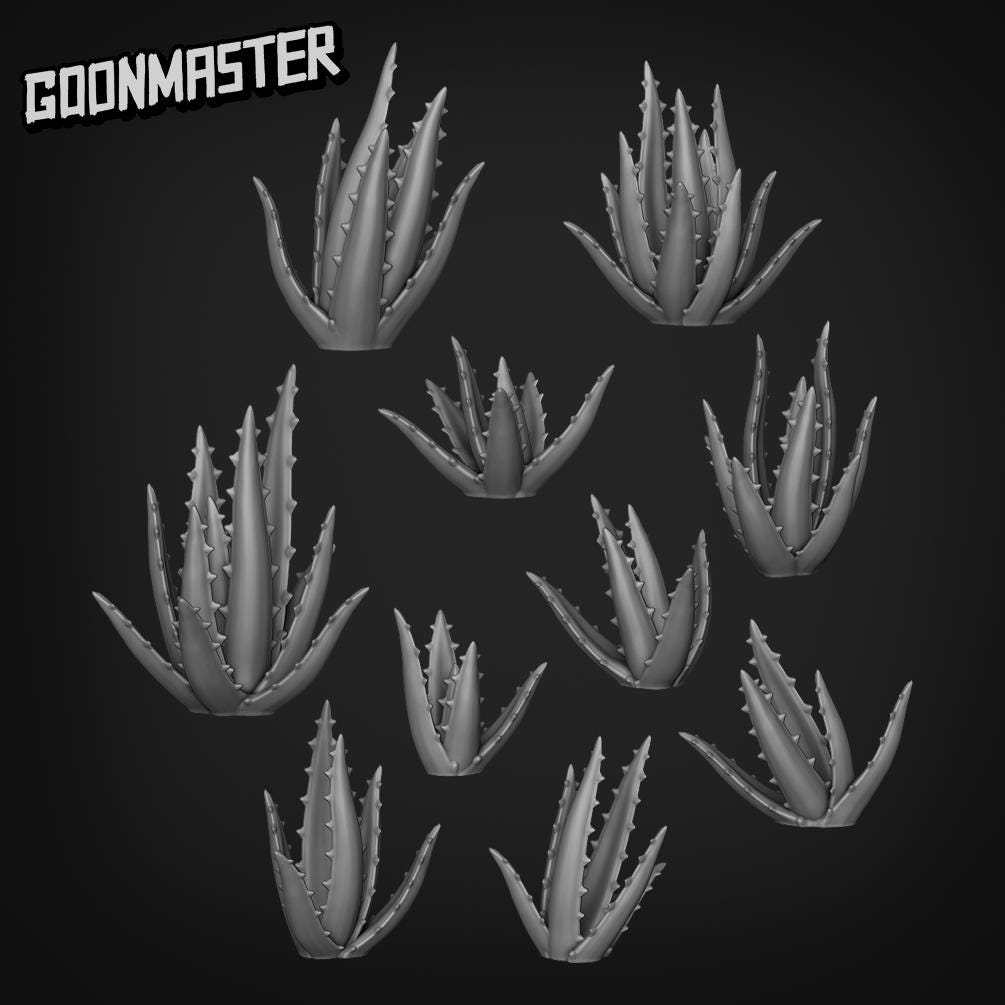 Aloe Vera - Goonmaster Basing Bits | Scale Model House Plant | 28mm and 32mm | Wargaming | DnD | Tabletop Roleplaying