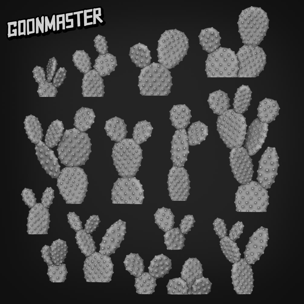 Opuntia Microdasys - Goonmaster Basing Bits | Scale Model Cactus | 28mm and 32mm | Wargaming | DnD | Tabletop Roleplaying