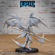 Draconic Demon Silver - Epic Miniatures | 28mm and 32mm | Wargaming | DnD | Tabletop Roleplaying