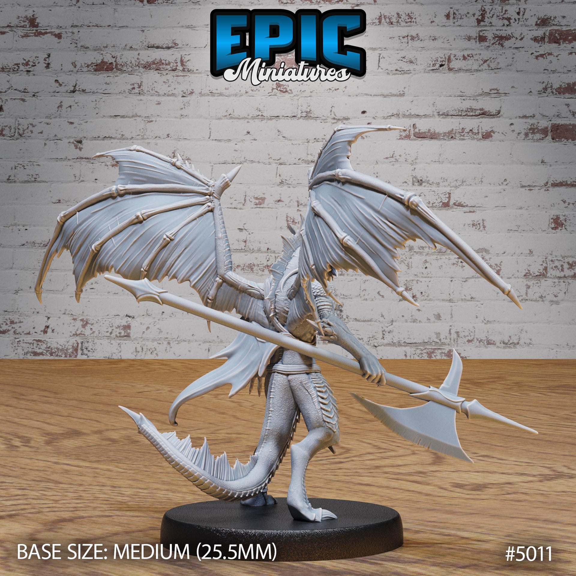 Draconic Demon Silver - Epic Miniatures | 28mm and 32mm | Wargaming | DnD | Tabletop Roleplaying