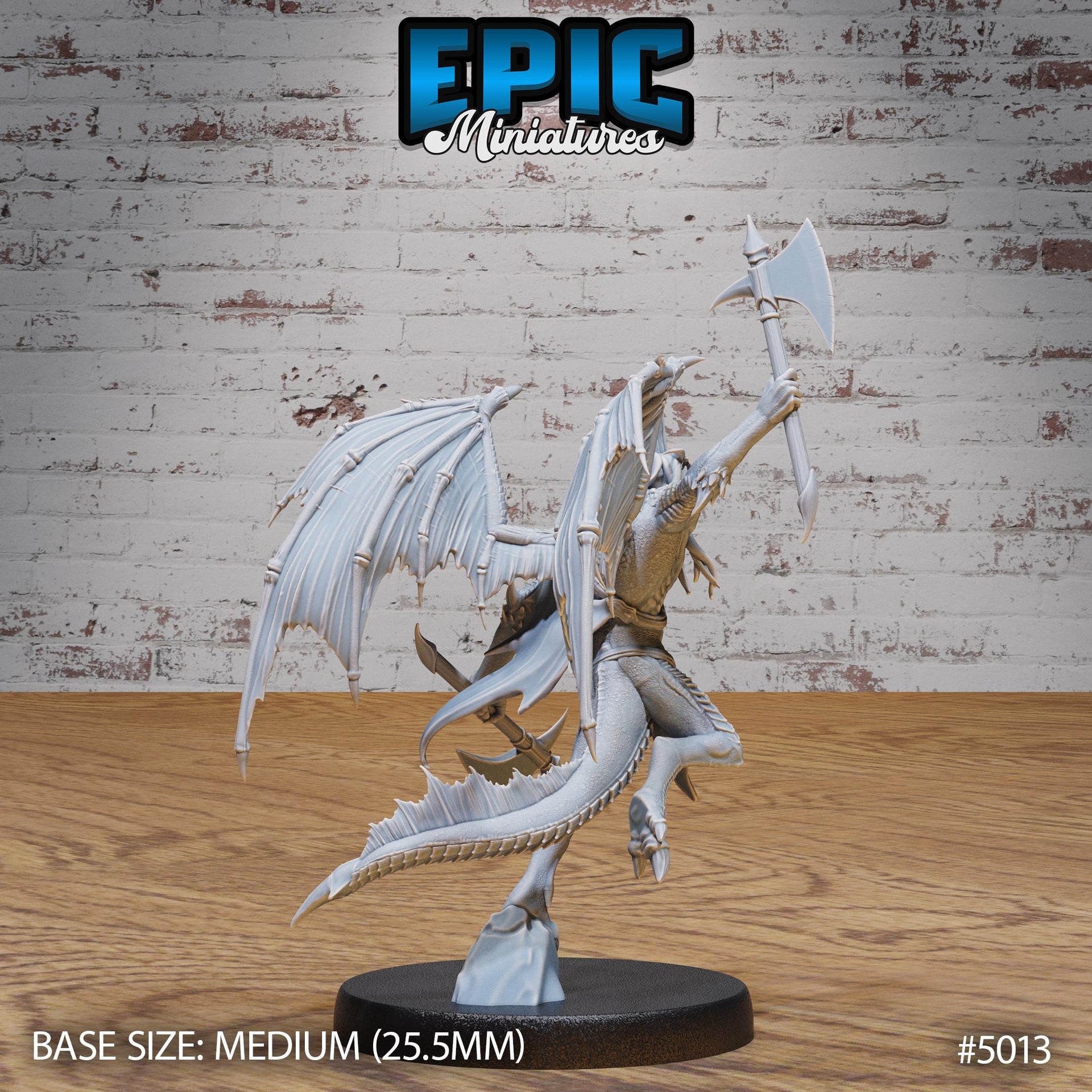 Draconic Demon Silver - Epic Miniatures | 28mm and 32mm | Wargaming | DnD | Tabletop Roleplaying