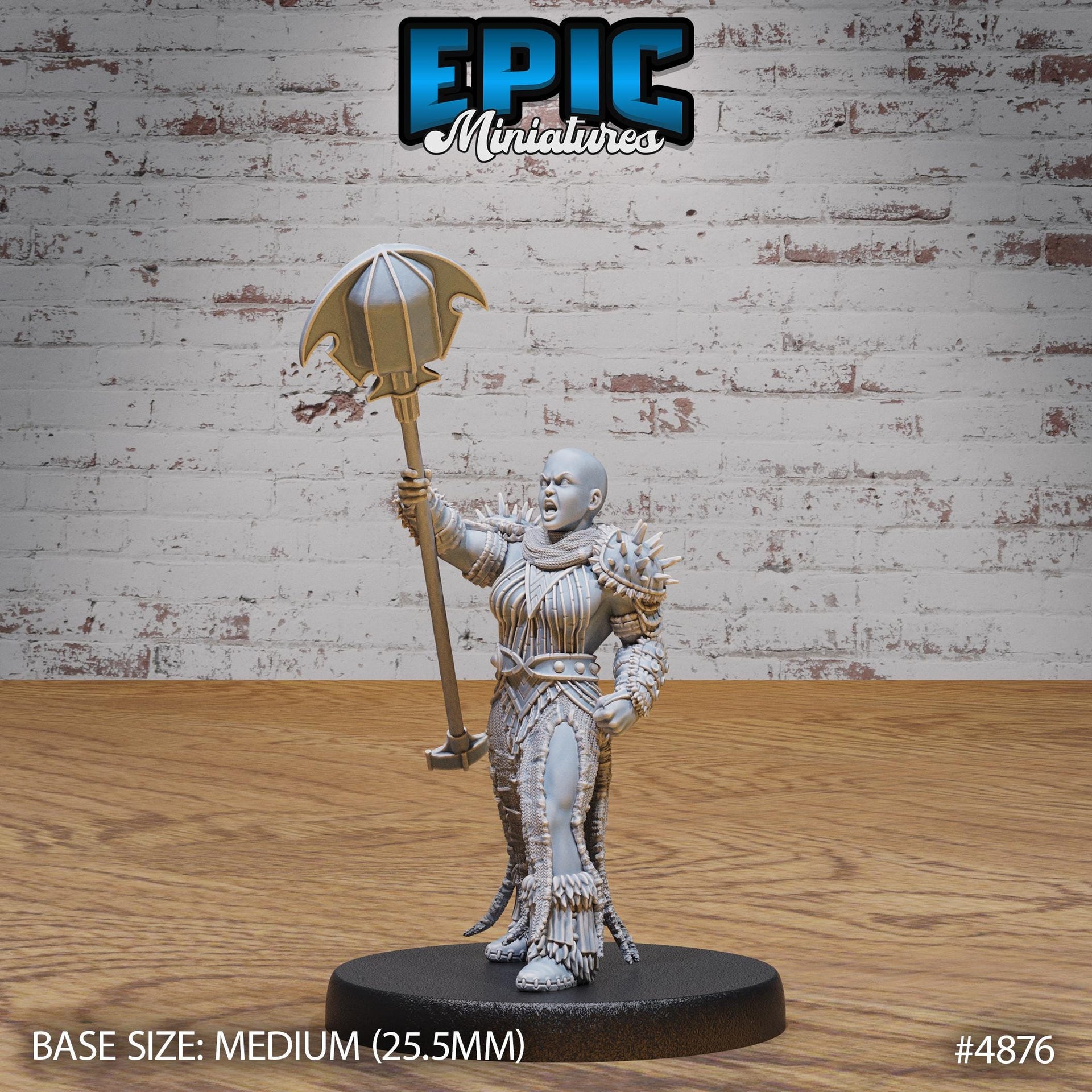 Bald Dwarf Female - Epic Miniatures | 28mm and 32mm | Wargaming | DnD | Tabletop Roleplaying