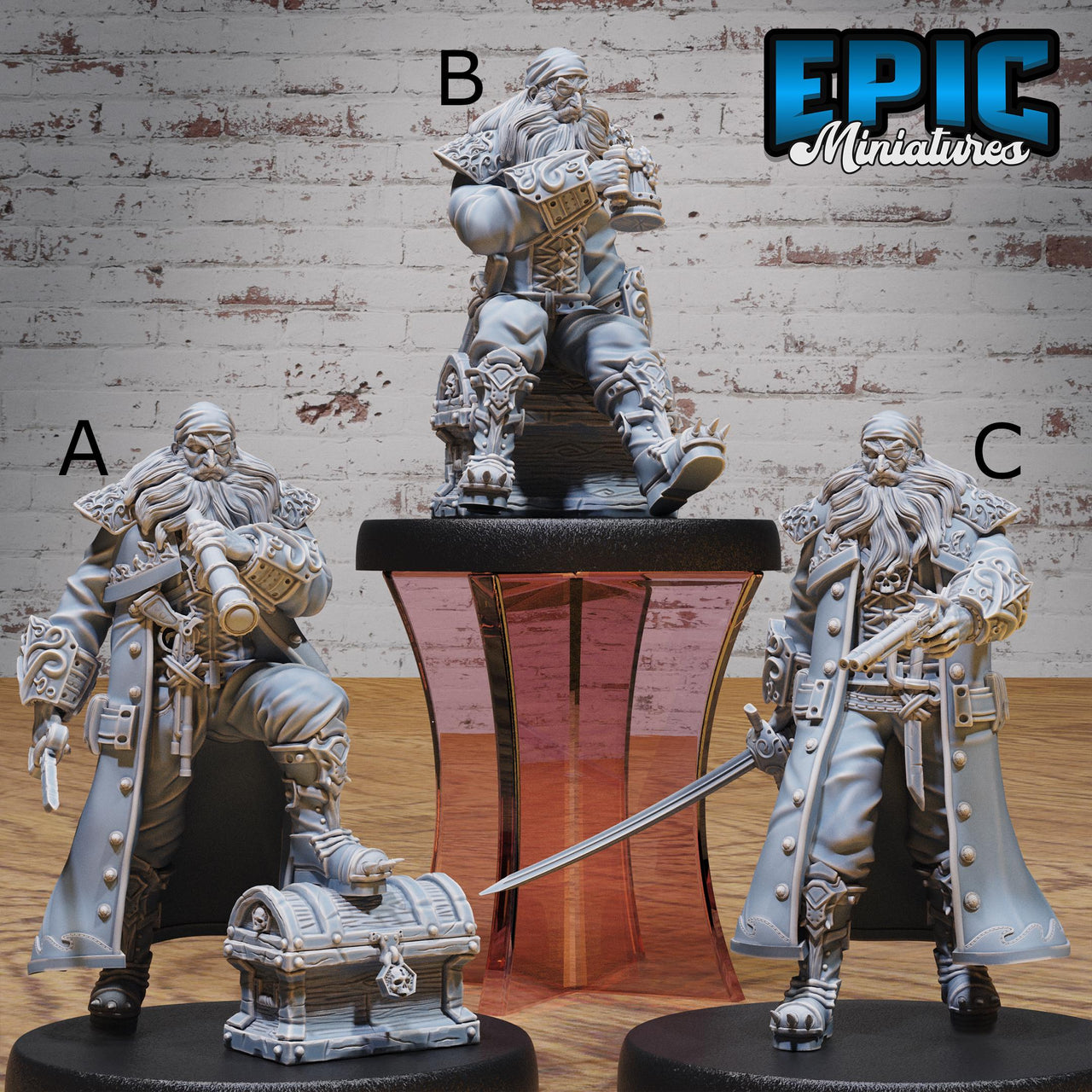 Pirate Captain Barbarossa - Epic Miniatures | 28mm and 32mm | Wargaming | DnD | Tabletop Roleplaying