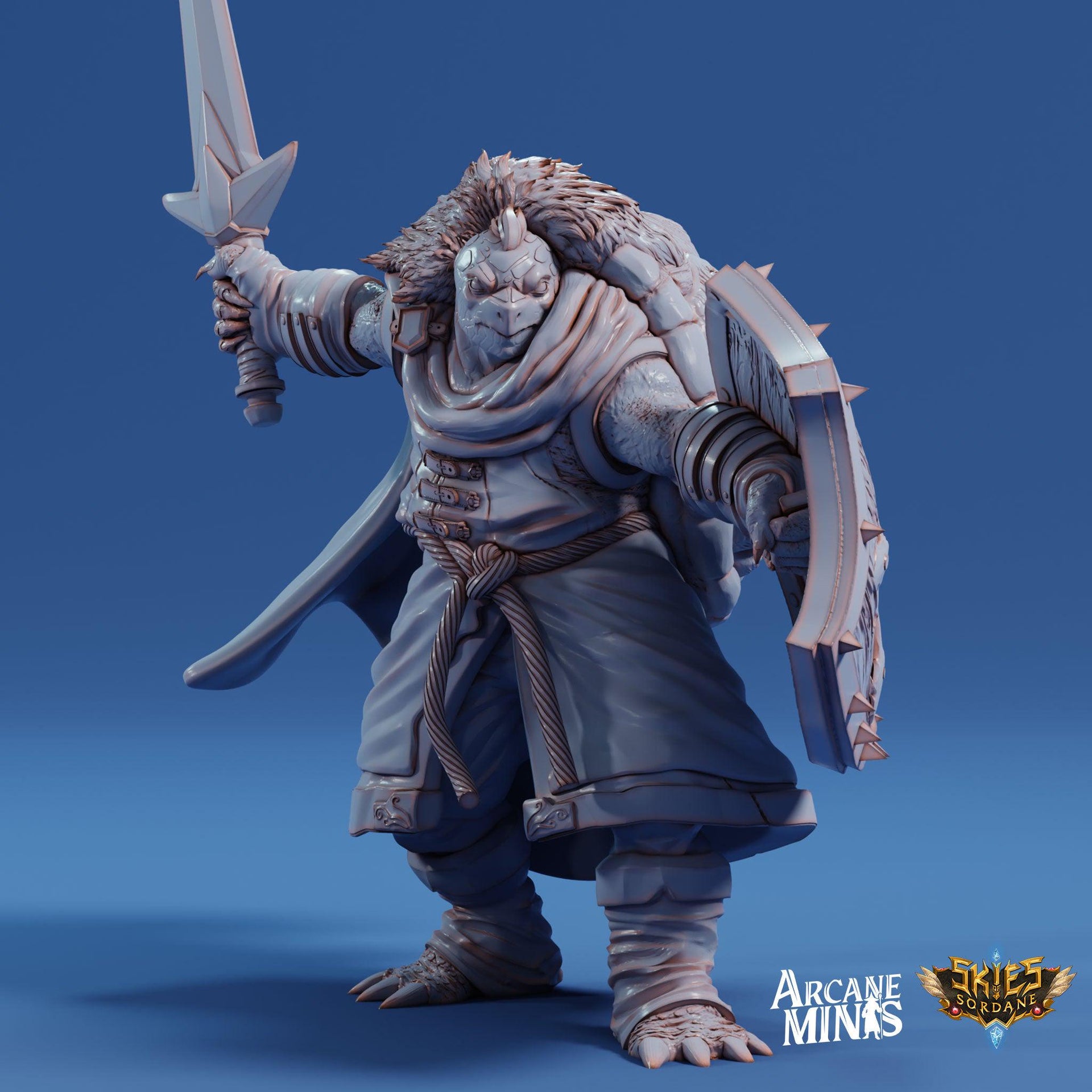 Kestudo Fighter, Turtlefolk knight - Sordane Publishing | 28mm and 32mm | Wargaming | DnD | Tabletop Roleplaying