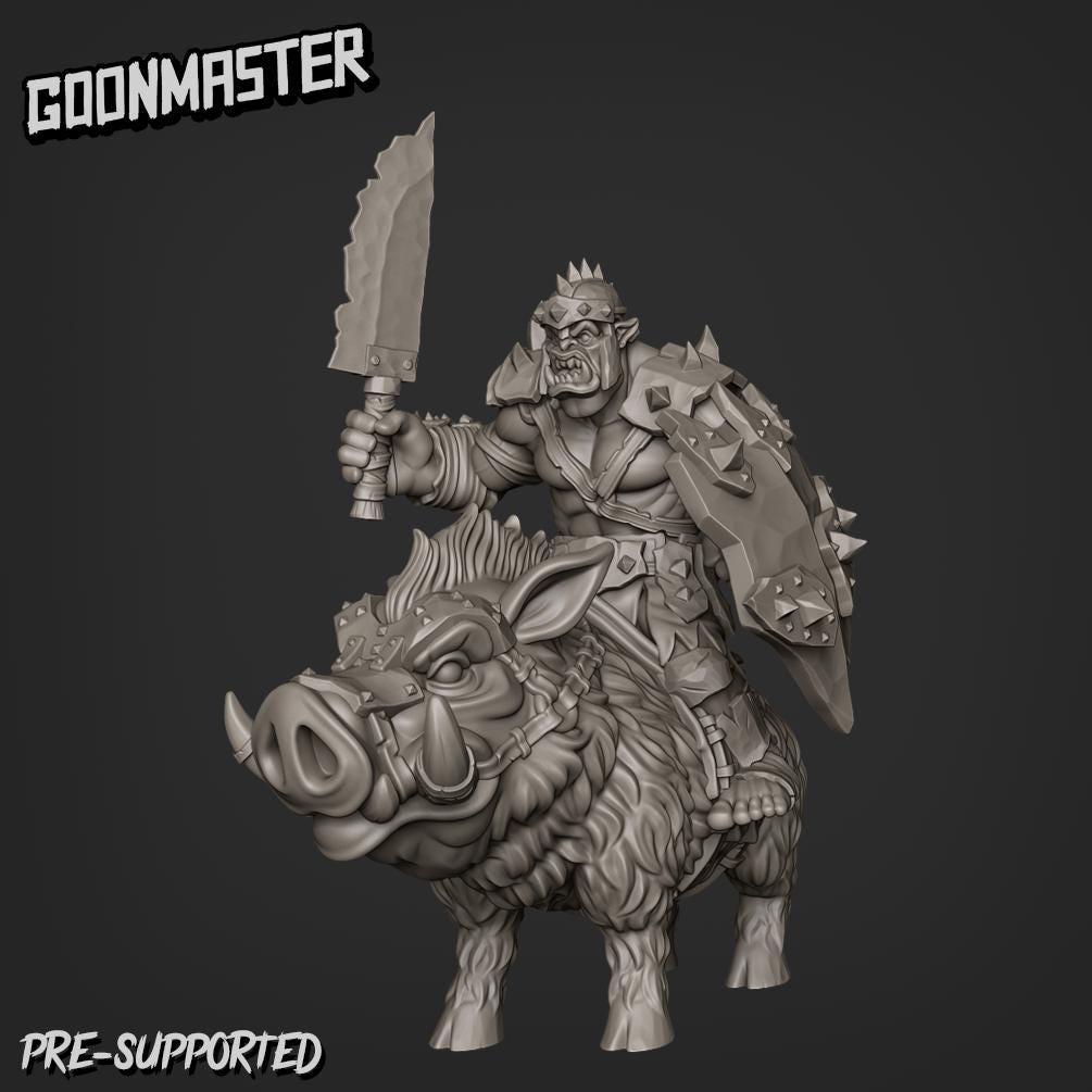 Orc Boar Rider- Goonmaster | 28mm and 32mm | Wargaming | DnD | Tabletop Roleplaying