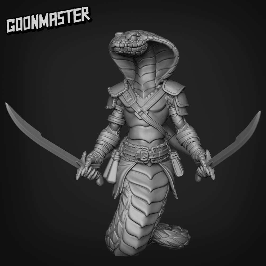 Snake Warrior - Goonmaster | 28mm and 32mm | Wargaming | DnD | Tabletop Roleplaying