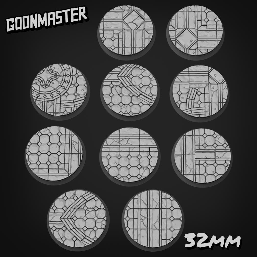 Gothic Tile Bases - Goonmaster | 28mm and 32mm | Wargaming | DnD | Tabletop Roleplaying
