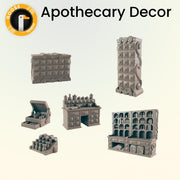 Apothecary Decor - Ec3d | Villagers | Everyday Folk | 28mm and 32mm | Wargaming | DnD | Tabletop Roleplaying