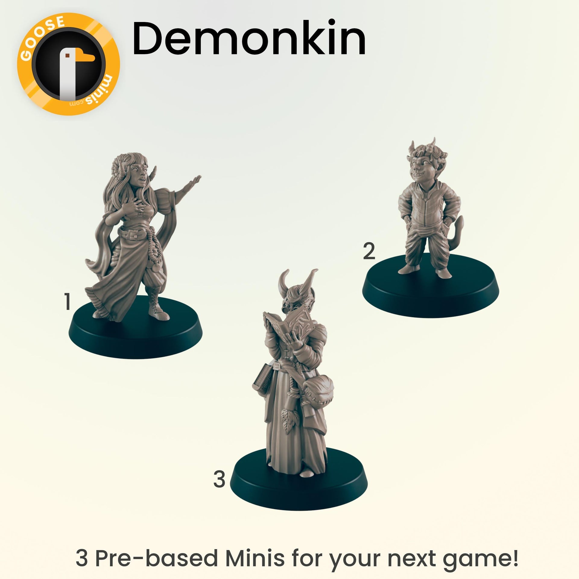 Demonkin - Ec3d | Villagers | Everyday Folk | 28mm and 32mm | Wargaming | DnD | Tabletop Roleplaying
