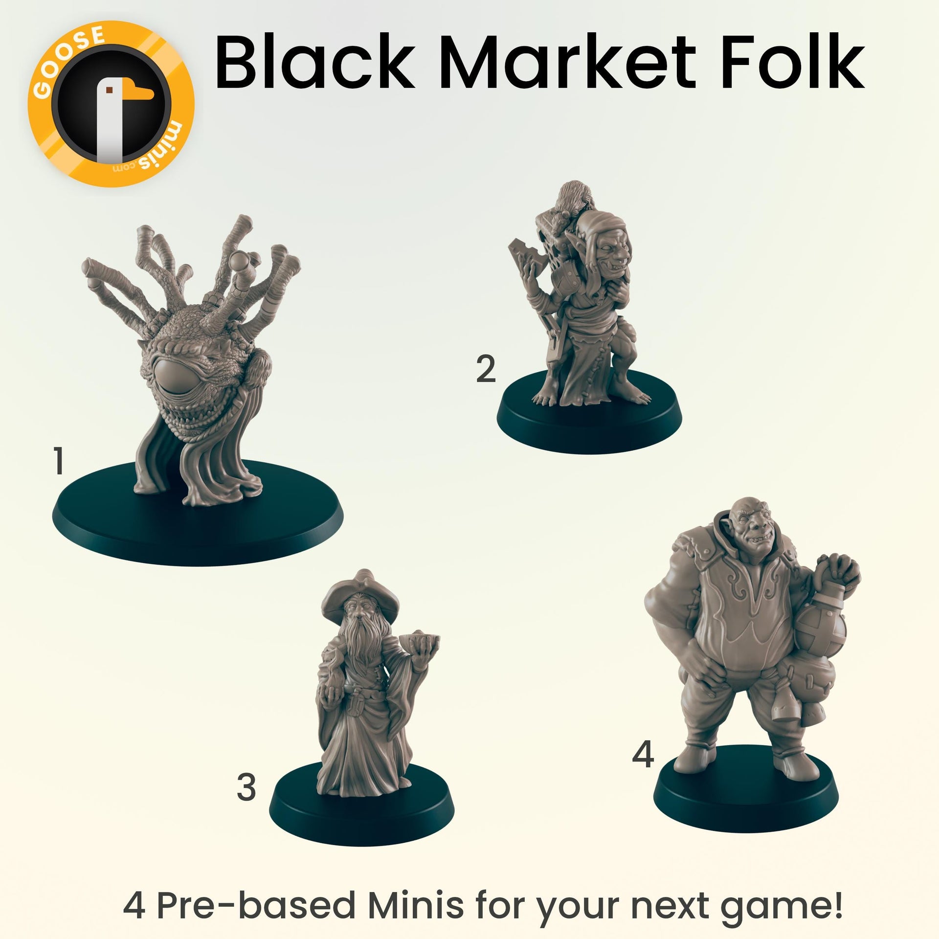 Black Market Folk - Ec3d | Villagers | Everyday Folk | 28mm and 32mm | Wargaming | DnD | Tabletop Roleplaying