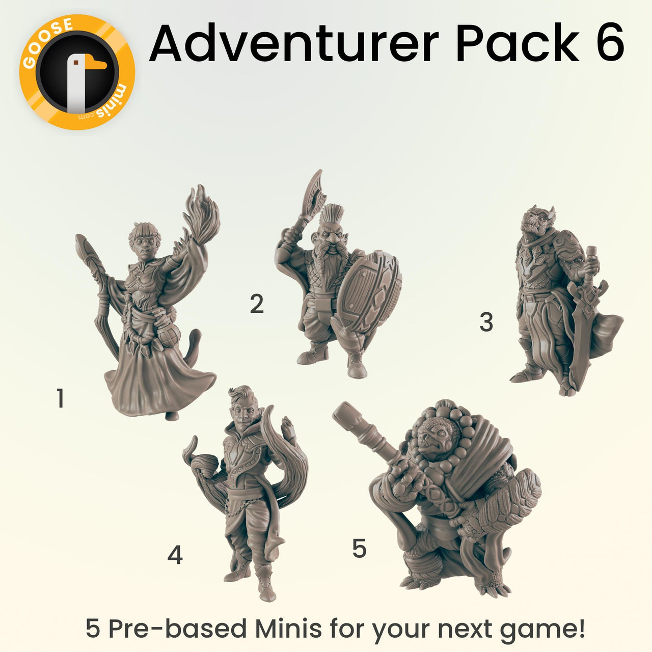Adventurer Pack 6 - Ec3d | 28mm and 32mm | Wargaming | DnD | Tabletop Roleplaying