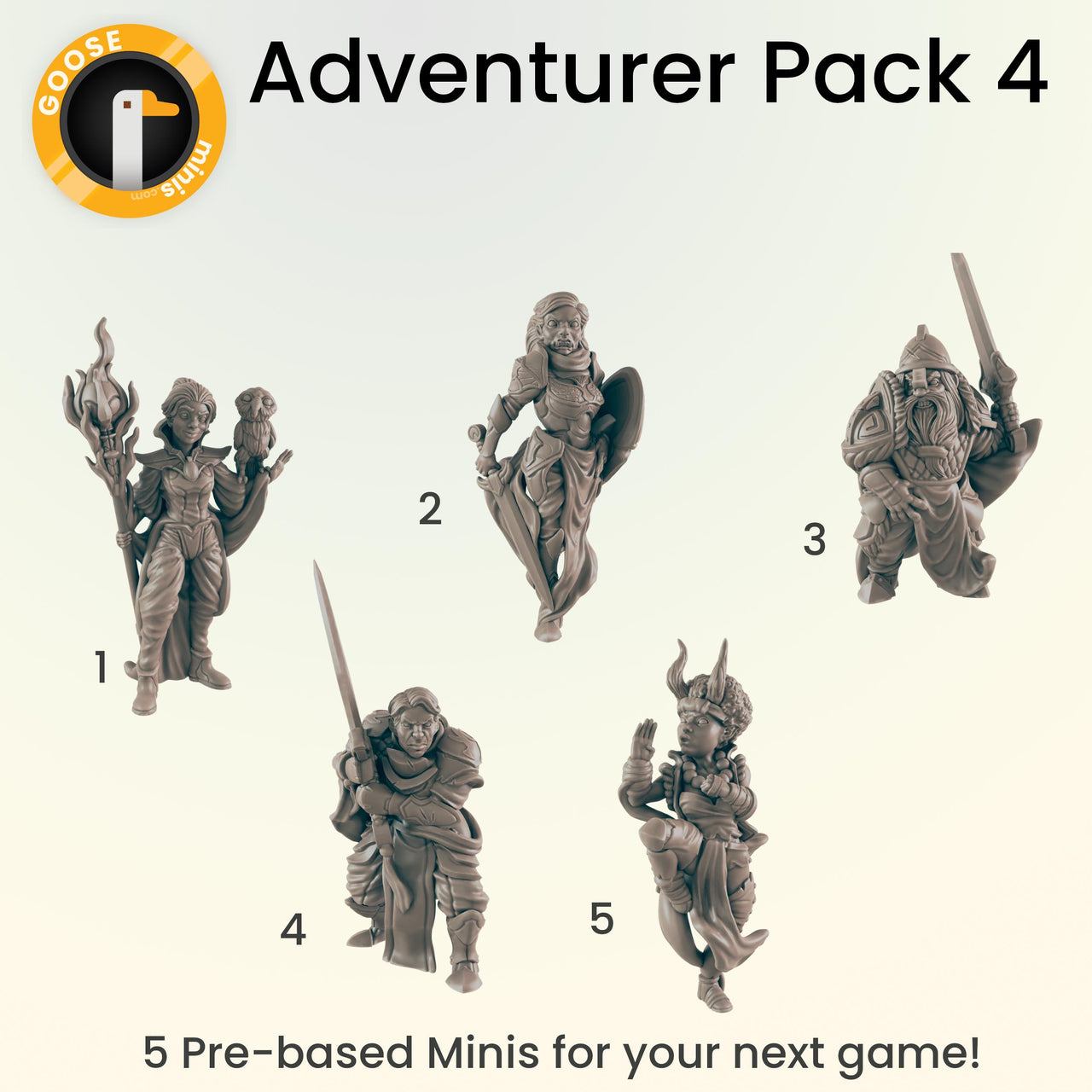 Adventurer Pack 4 - Ec3d | 28mm and 32mm | Wargaming | DnD | Tabletop Roleplaying