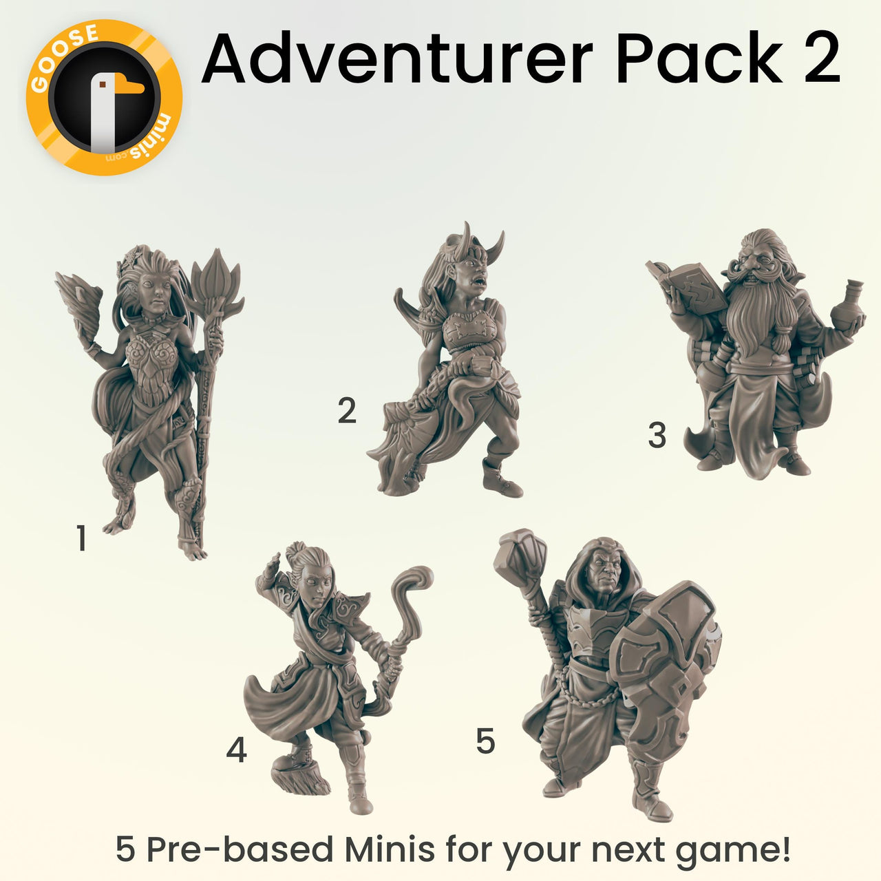 Adventurer Pack 2 - Ec3d | 28mm and 32mm | Wargaming | DnD | Tabletop Roleplaying