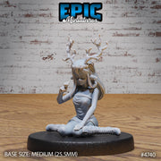 Druid Child Female - Epic Miniatures | Old Fables | 28mm | 32mm | Night Elf | Deer Horns