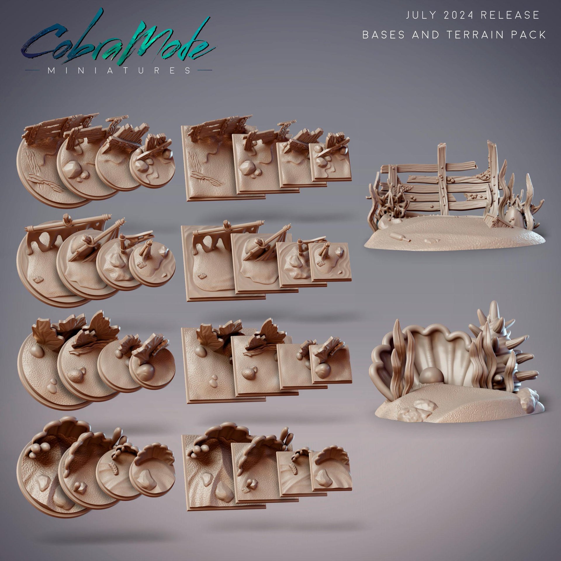 Pirates Padu and Murushu, Fishfolk Bandits - CobraMode | Miniature | Wargaming | Roleplaying Games | 32mm | 54mm | Captain