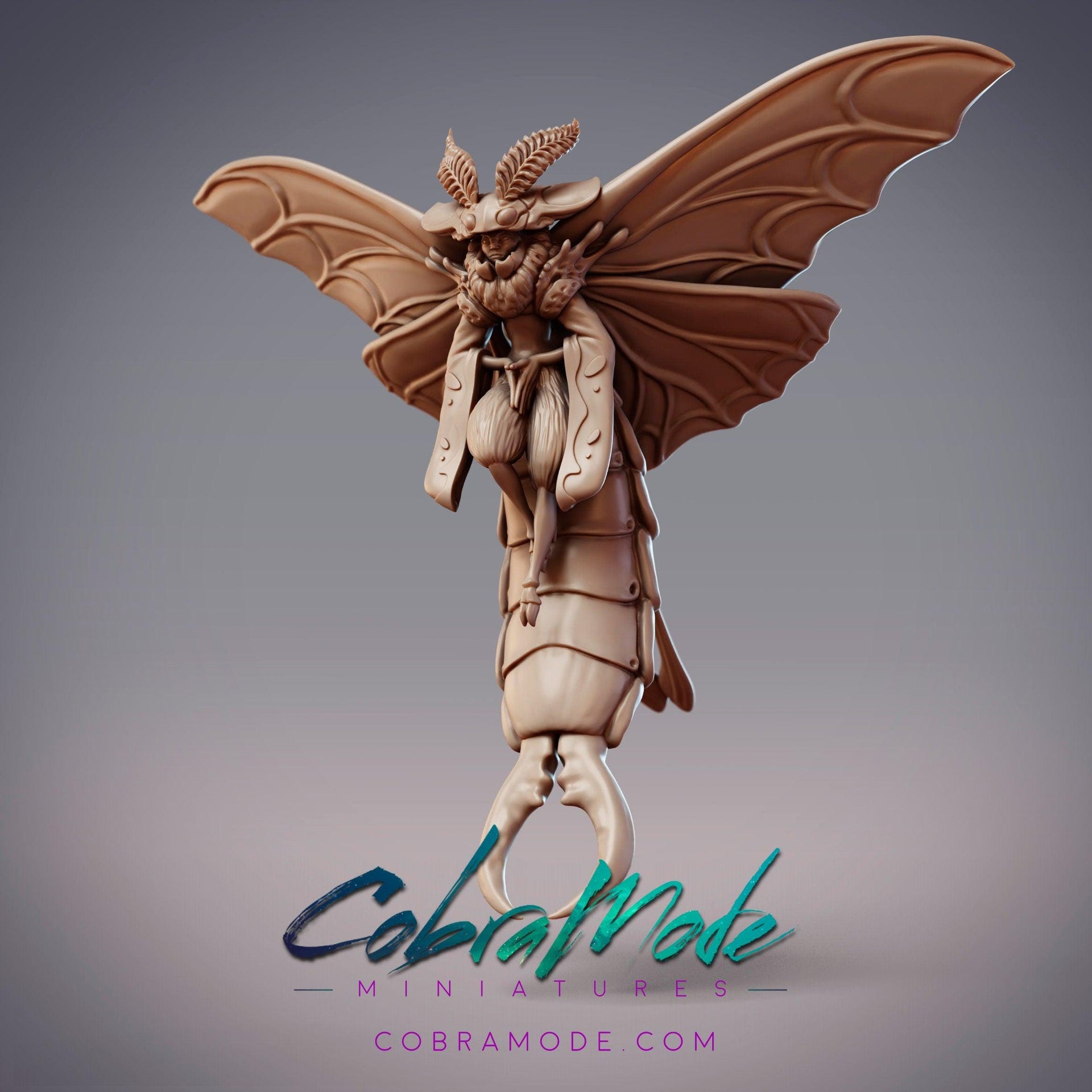 Fidelium Shaman Siridia, Mothfolk Priestess- CobraMode | Miniature | Wargaming | Roleplaying Games | 32mm