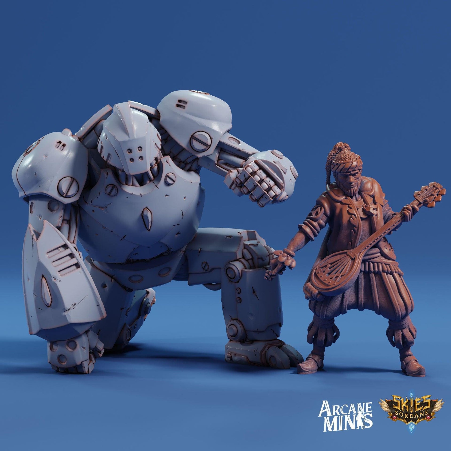 Brawler Guardian, Guard Mech - Arcane Minis | 32mm | Robot | Steampunk | Automoton