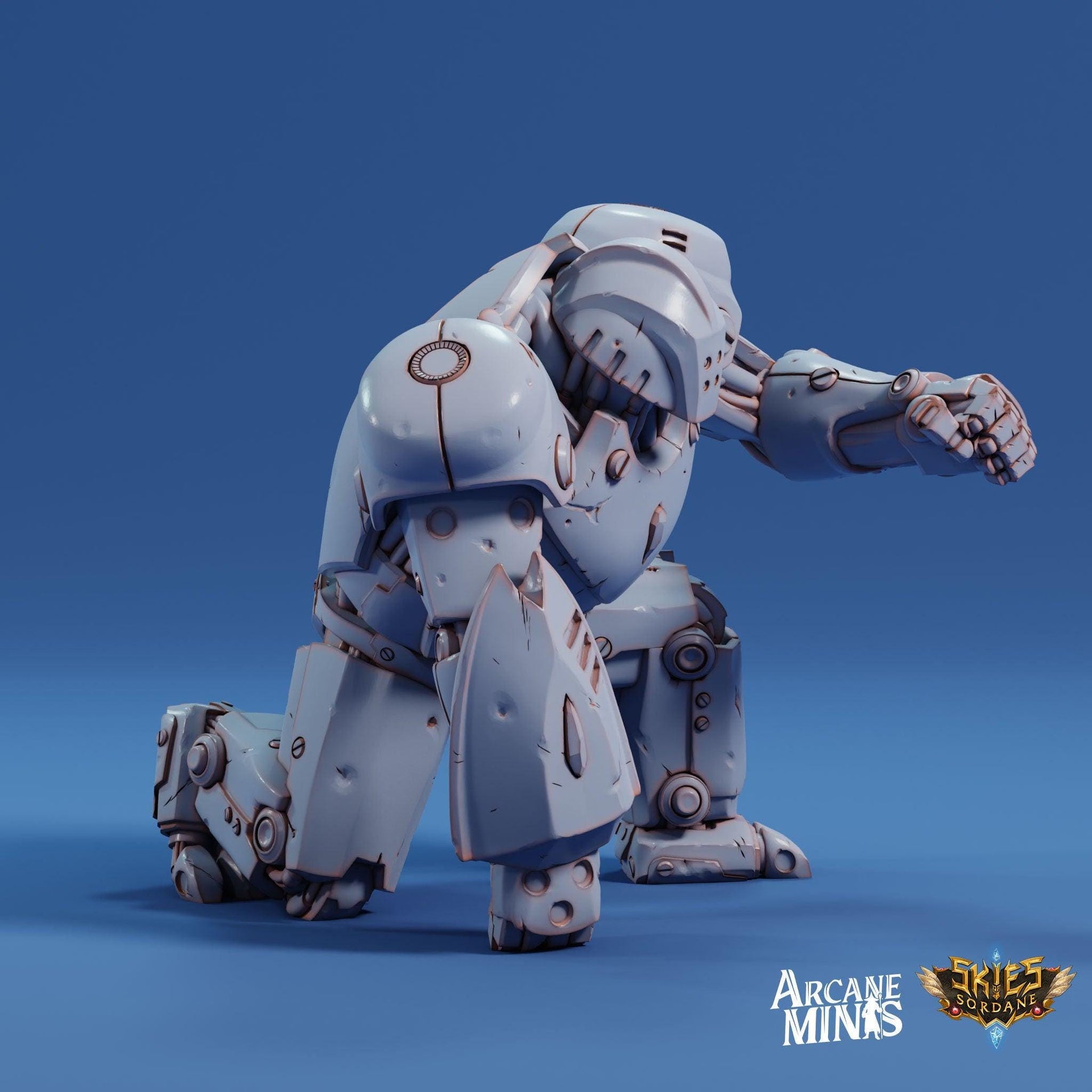 Brawler Guardian, Guard Mech - Arcane Minis | 32mm | Robot | Steampunk | Automoton