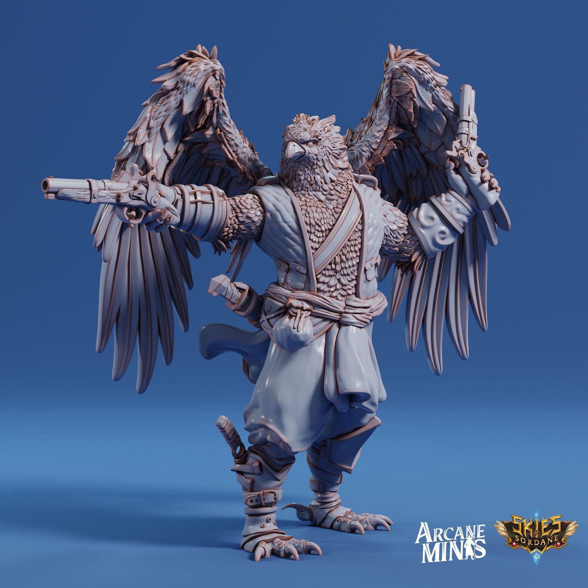 Avensari Pirate Ranger, Birdfolk Rogue - Arcane Minis | 32mm | Gunslinger | archer | Gunman