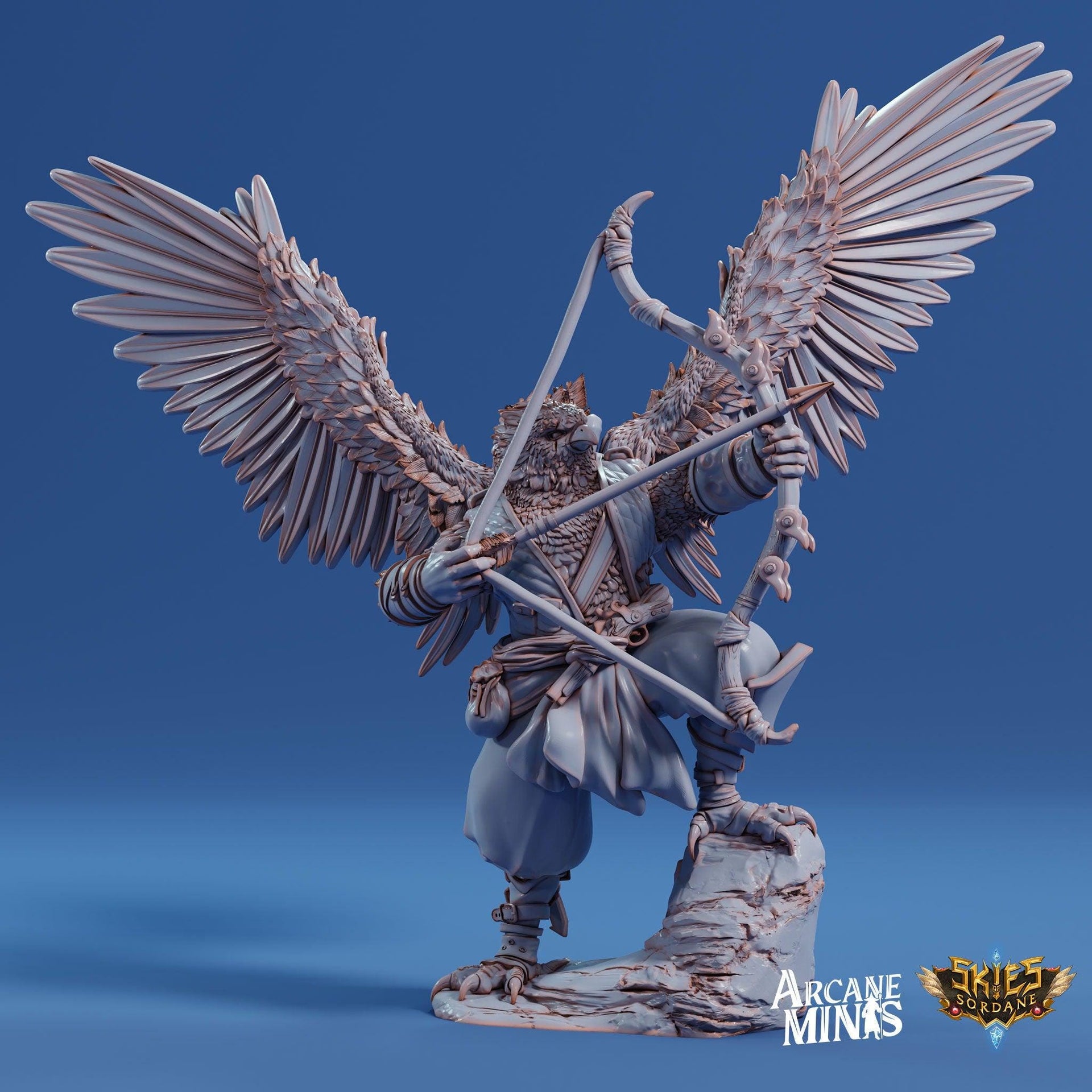 Avensari Pirate Ranger, Birdfolk Rogue - Arcane Minis | 32mm | Gunslinger | archer | Gunman