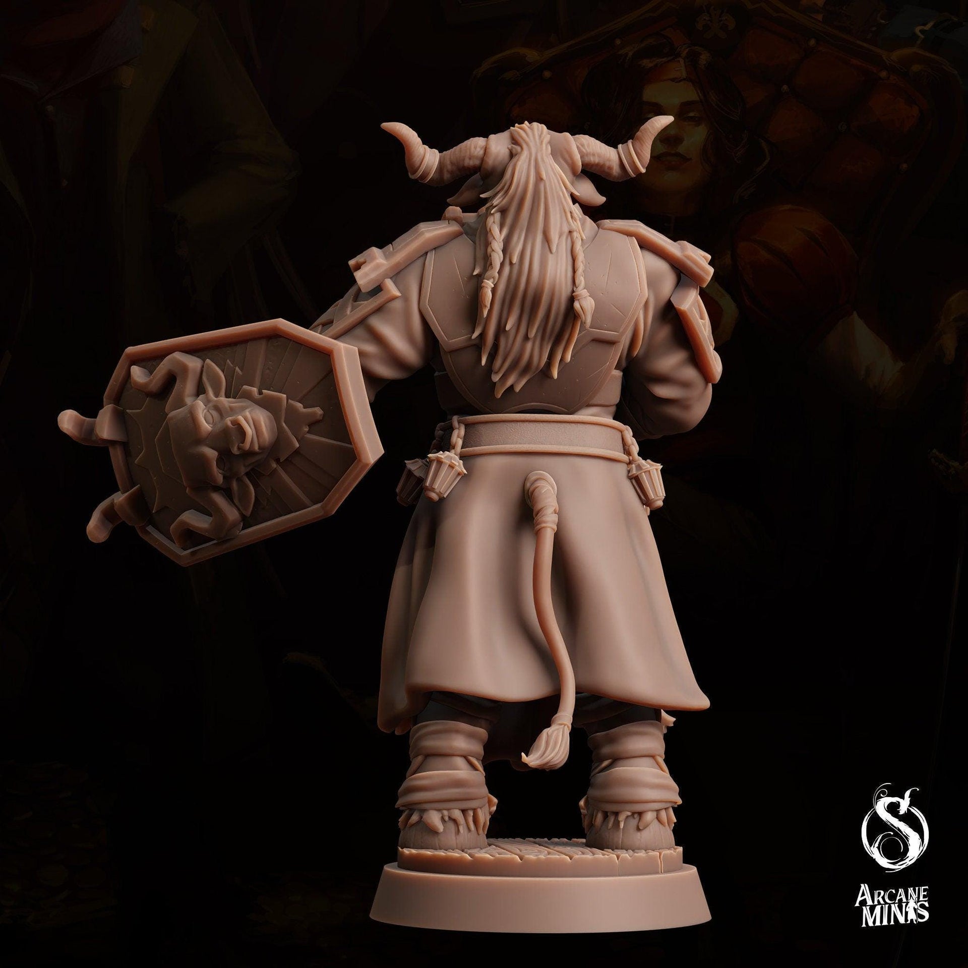 Tauriontaur Cleric, Minotaur Knight - Arcane Minis | 32mm | The Queens Deceit | Paladin