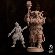 Tauriontaur Cleric, Minotaur Knight - Arcane Minis | 32mm | The Queens Deceit | Paladin