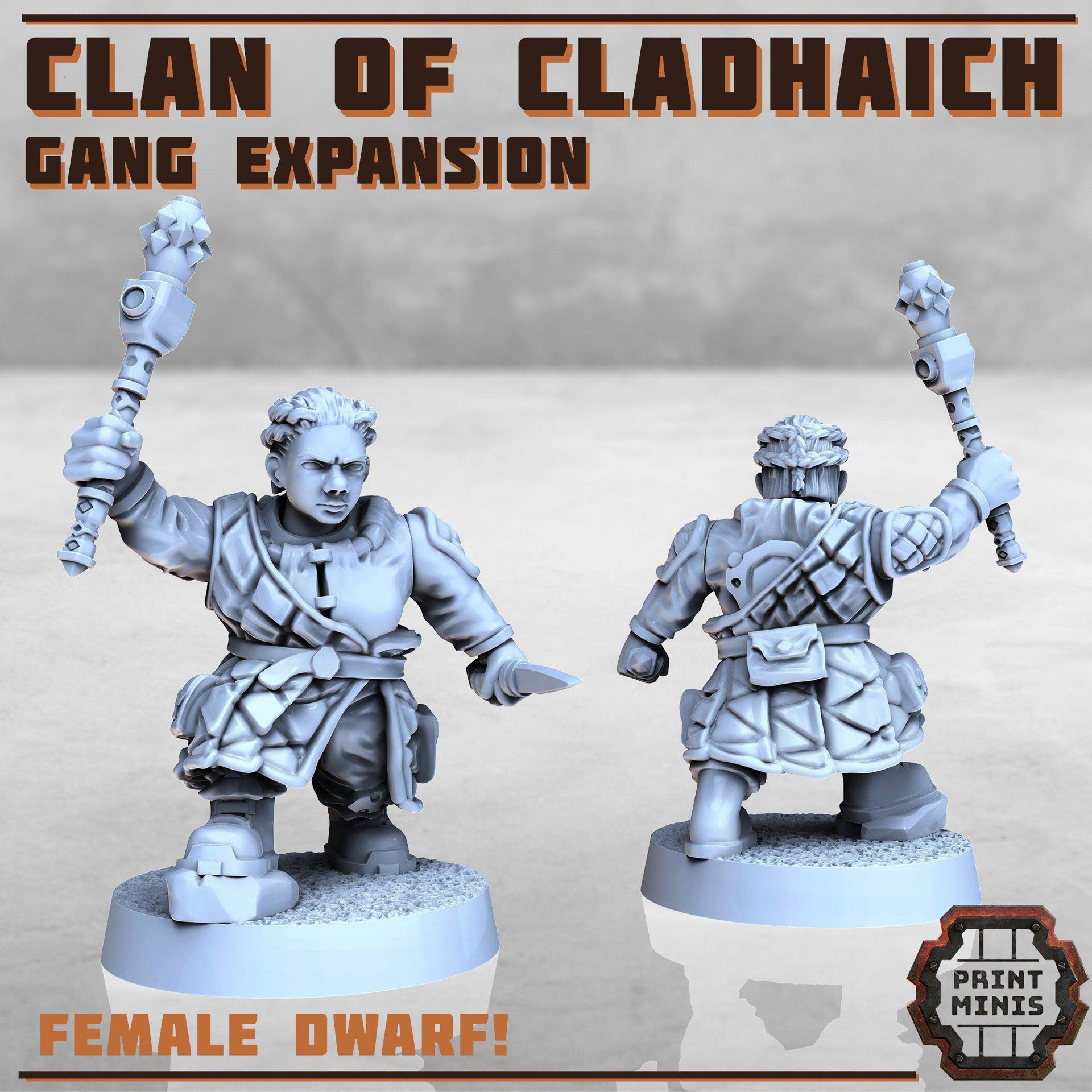 Space Dwarves, Clan of Cladhaich Gang Expansion - Print Minis | Sci Fi | Light Infantry | 28mm Heroic | Apocalypse | Miners | Imperial