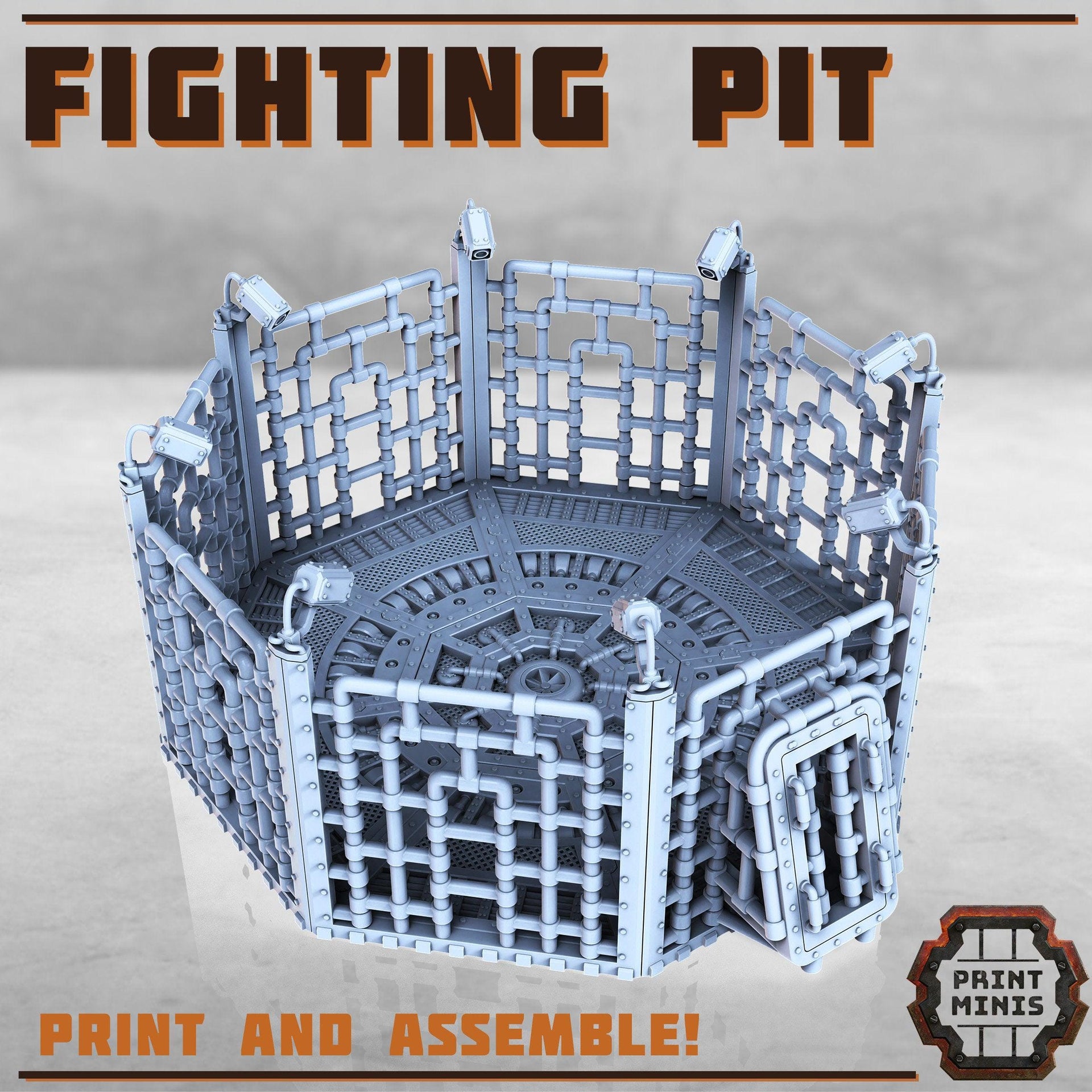 Fighting Pit- Print Minis | Sci Fi | Arena | Octagon