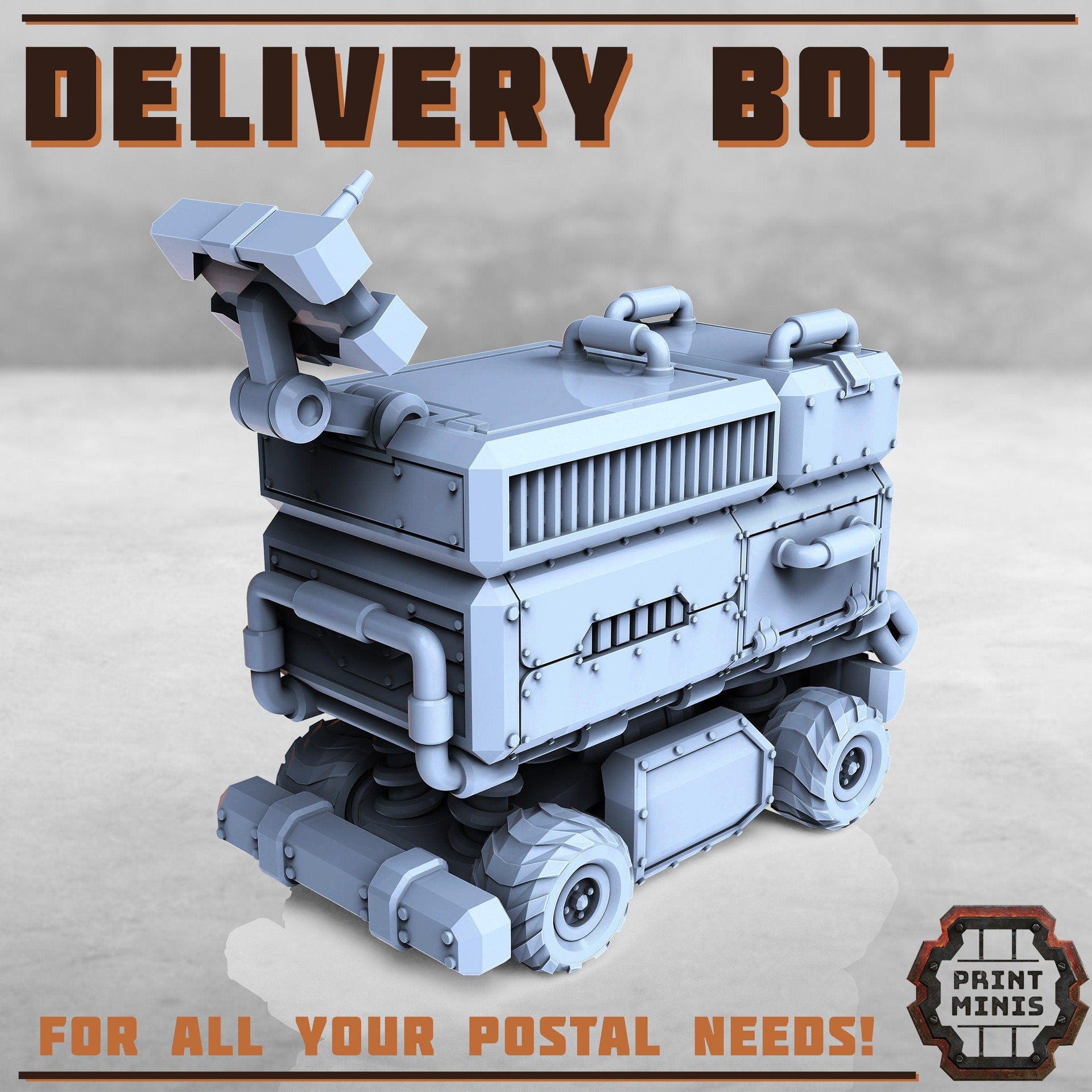 Delivery Bot - Print Minis | Sci Fi | Robot | Mech | Scanner