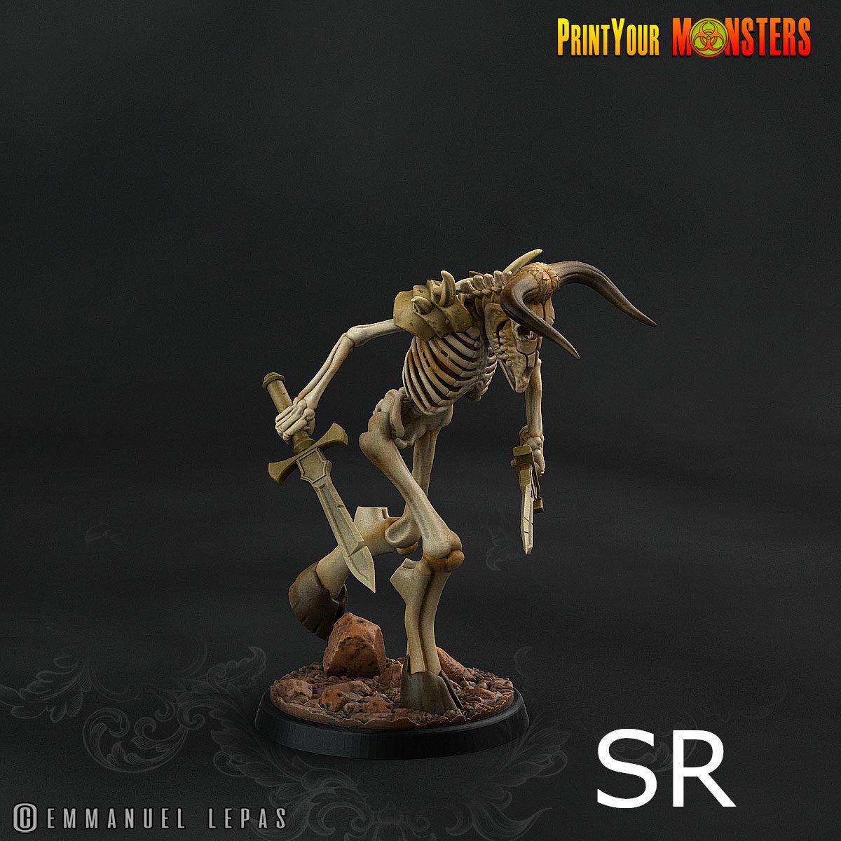 Minotaur Skeletons - Print Your Monsters | 32mm | Ancient Bones | Undead