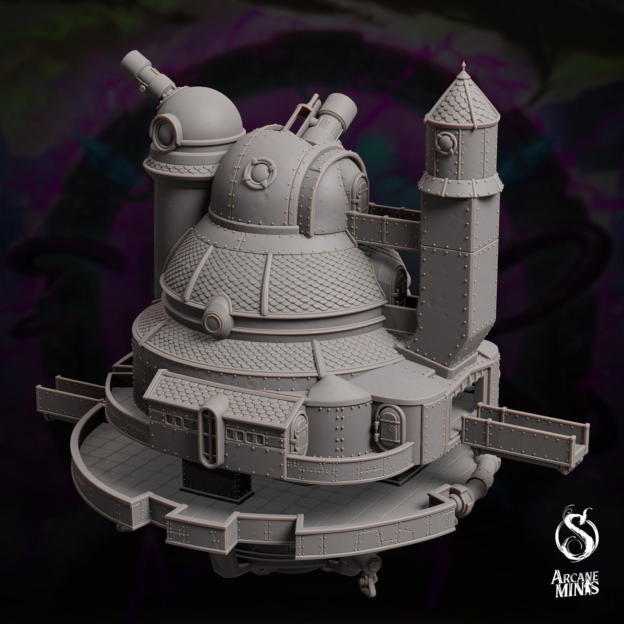 Polaris Class Science Vessel - Arcane Minis | 32mm | Airship | Research Station | Playable Interior | Laboratory