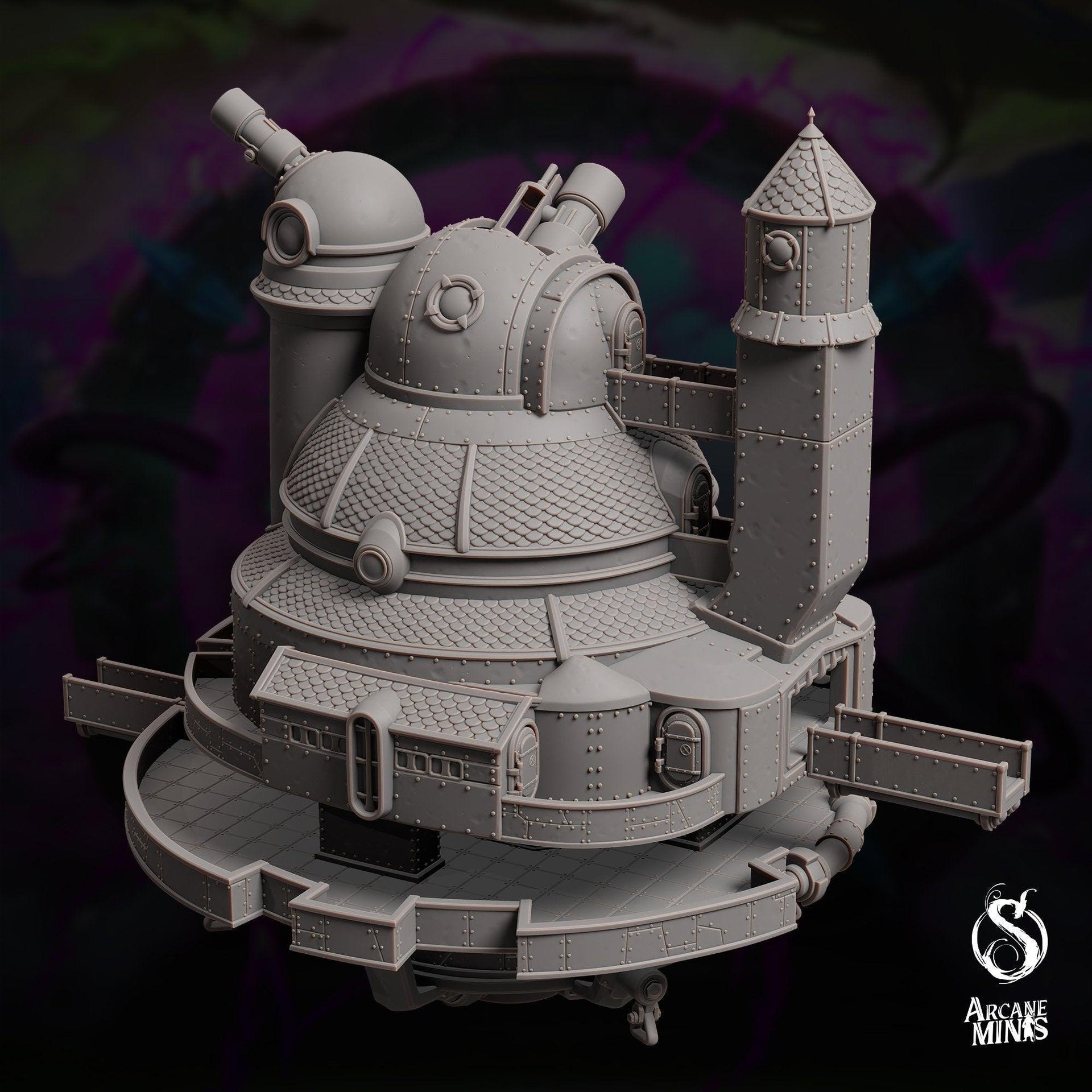 Polaris Class Science Vessel - Arcane Minis | 32mm | Airship | Research Station | Playable Interior | Laboratory